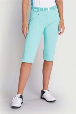 Green Lamb Ladies Maureen Spot Pedal Pushers Turquoise   -Women's Golf Fashion - Green Lamb 35111 2