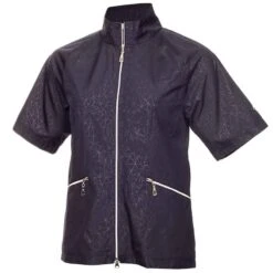 Green Lamb Ladies Kea Half Sleeve Jacquard Windbreaker Navy  