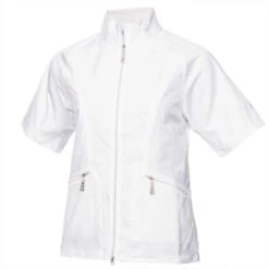 Green Lamb Ladies Kea Half Sleeve Jacquard Windbreaker White  