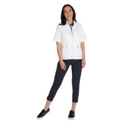 Green Lamb Ladies Kea Half Sleeve Jacquard Windbreaker White   -Women's Golf Fashion - Green Lamb 41272 5