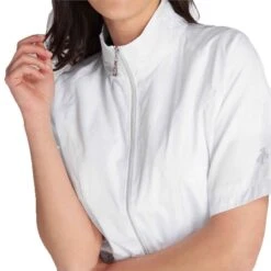 Green Lamb Ladies Kea Half Sleeve Jacquard Windbreaker White   -Women's Golf Fashion - Green Lamb 41272 6