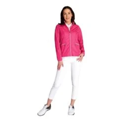 Green Lamb Ladies Keeva Jacquard Windbreaker Magenta 14 Green Lamb Ladies Keeva Jacquard Windbreaker Magenta -Women's Golf Fashion - Green Lamb 41274 5