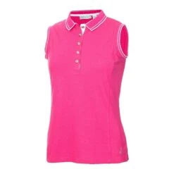 Women's Golf Fashion - Green Lamb 17 Green Lamb Ladies Kathleen Sleeveless Club Polo Magenta Â