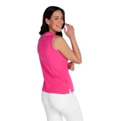 Green Lamb Ladies Kathleen Sleeveless Club Polo Magenta   -Women's Golf Fashion - Green Lamb 41276 3