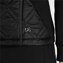 Green Lamb Gerry Quilted Ladies Jacket With Stretch Side Black   -Women's Golf Fashion - Green Lamb 42274 2