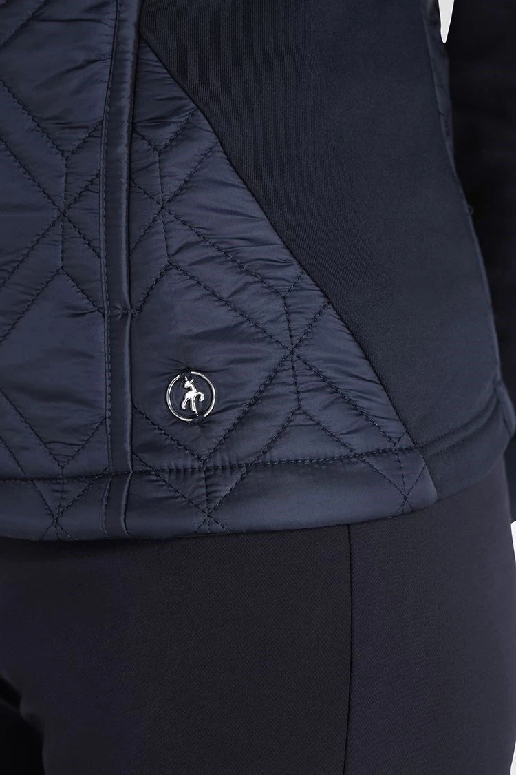 Green Lamb Gerry Quilted Ladies Jacket With Stretch Side Navy 3 Green Lamb Gerry Quilted Ladies Jacket With Stretch Side Navy - Image 3