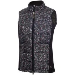 Green Lamb Maggie Padded Printed Ladies Gilet Black  