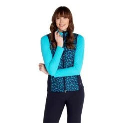 Green Lamb Maggie Padded Printed Ladies Gilet Navy   -Women's Golf Fashion - Green Lamb 42277 2