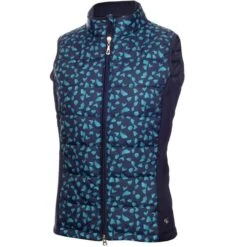Green Lamb Maggie Padded Printed Ladies Gilet Navy  