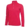 Green Lamb Kenza Zip Neck Jacquard Ladies Top Deep Pink  