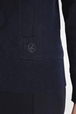 Green Lamb Kim Lined Ladies Cardigan With Textured Front Navy   -Women's Golf Fashion - Green Lamb 42284 2