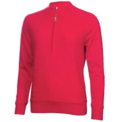 Green Lamb Kristian Lined Zip Neck Ladies Sweater Deep Pink  