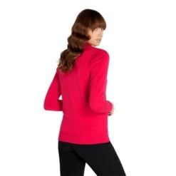 Green Lamb Kristian Lined Zip Neck Ladies Sweater Deep Pink   -Women's Golf Fashion - Green Lamb 42285 3