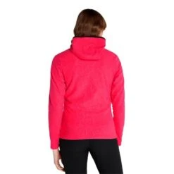 Green Lamb Megan Debossed Fleece Hooded Ladies Jacket Deep Pink   -Women's Golf Fashion - Green Lamb 42287 3