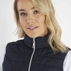 Green Lamb Maria Quilted Ladies Golf Gilet With Stretch Back Navy   -Women's Golf Fashion - Green Lamb 43305 2