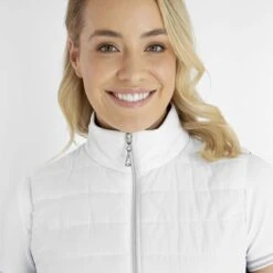 Green Lamb Maria Quilted Ladies Golf Gilet With Stretch Back White/Navy   -Women's Golf Fashion - Green Lamb 43306 2