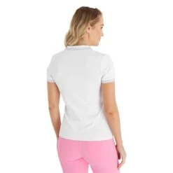 Green Lamb Martha Pique Ladies Golf Polo White   -Women's Golf Fashion - Green Lamb 43311 3