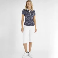 Green Lamb Melanie Printed Ladies Golf Polo Leaf Print   -Women's Golf Fashion - Green Lamb 43312 4