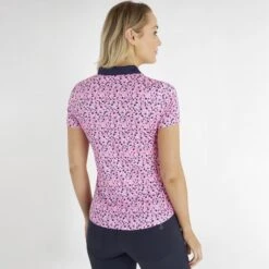 Green Lamb Melanie Printed Ladies Golf Polo Sepal Print   -Women's Golf Fashion - Green Lamb 43313 2