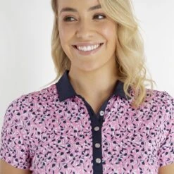 Green Lamb Melanie Printed Ladies Golf Polo Sepal Print   -Women's Golf Fashion - Green Lamb 43313 3