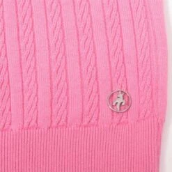 Green Lamb Madison Cable Ladies V-Neck Golf Sweater Candy 5 Green Lamb Madison Cable Ladies V-Neck Golf Sweater Candy -Women's Golf Fashion - Green Lamb 43314 2