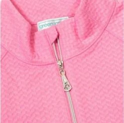 Green Lamb Molly Textured Zip Neck Ladies Golf Top Candy   -Women's Golf Fashion - Green Lamb 43316 2