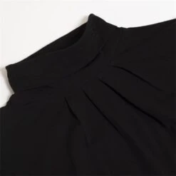 Ladies Regan Cotton Roll Neck Black -Women's Golf Fashion - Green Lamb P AG19778GREENLAMBTOPBLACKLADIES 2 L