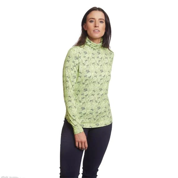 Ladies Regina Printed Roll Neck Lime - Navy 2 Ladies Regina Printed Roll Neck Lime - Navy - Image 2