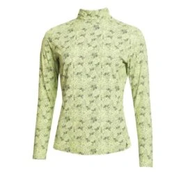 Ladies Regina Printed Roll Neck Lime - Navy