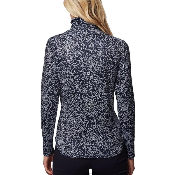 Ladies Rhoda Printed Roll Neck Navy Crackle 2 Ladies Rhoda Printed Roll Neck Navy Crackle - Image 2