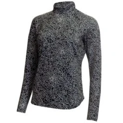 Ladies Rhoda Printed Roll Neck Navy Crackle