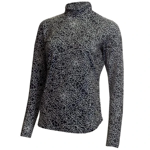 Ladies Rhoda Printed Roll Neck Navy Crackle 1 Ladies Rhoda Printed Roll Neck Navy Crackle