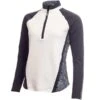 Ladies Kalista ½ Zip Printed Panel Top Navy - Crackle