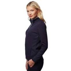 Ladies Kami Cable Full Zip Top Navy -Women's Golf Fashion - Green Lamb P AG20845GREENLAMBTOPNAVYLADIES 3 L