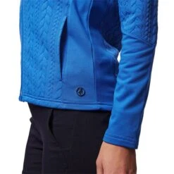 Ladies Kami Cable Full Zip Top Sky Blue -Women's Golf Fashion - Green Lamb P AG20845GREENLAMBTOPSKYBLUELADIES 4 L