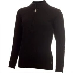 Ladies Gigi SuperWool ½ Zip Sweater Black