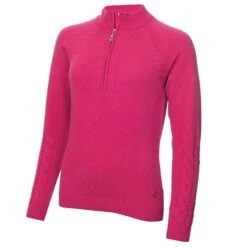 Ladies Gigi SuperWool ½ Zip Sweater Cerise