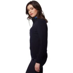 Ladies Gigi SuperWool ½ Zip Sweater Navy -Women's Golf Fashion - Green Lamb P AG20846GREENLAMBSWEATERNAVYLADIES 3 L