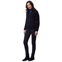 Ladies Gigi SuperWool ½ Zip Sweater Navy -Women's Golf Fashion - Green Lamb P AG20846GREENLAMBSWEATERNAVYLADIES 4 L