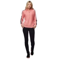 Ladies Gwen Wind ½ Zip Sweater Geranium Black -Women's Golf Fashion - Green Lamb P AG20848GREENLAMBSWEATERGERANIUMBLACKLADIES 3 L