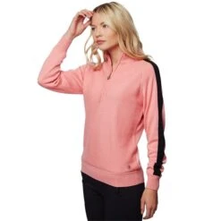 Ladies Gwen Wind ½ Zip Sweater Geranium Black