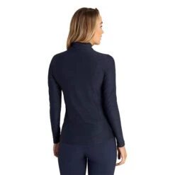 Ladies Giovanna Jacquard Zip Neck Top Navy 9 Ladies Giovanna Jacquard Zip Neck Top Navy -Women's Golf Fashion - Green Lamb P AG21891GREENLAMBTOPNAVYLADIES 3 L