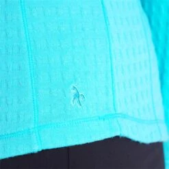 Ladies Gloria Waffle Zip Neck Top Scuba Blue -Women's Golf Fashion - Green Lamb P AG21893GREENLAMBTOPSCUBABLUELADIES 3 L