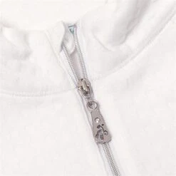 Ladies Gloria Waffle Zip Neck Top White -Women's Golf Fashion - Green Lamb P AG21893GREENLAMBTOPWHITELADIES 5 L