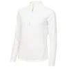 Ladies Gloria Waffle Zip Neck Top White