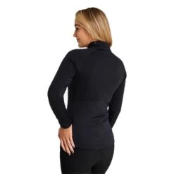 Glena Zigzag Full Zip Jacket Black -Women's Golf Fashion - Green Lamb P AG21895GREENLAMBJACKETBLACKLADIES 3 L