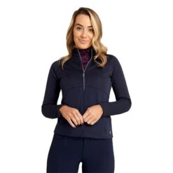 Ladies Glena Zigzag Full Zip Jacket Navy -Women's Golf Fashion - Green Lamb P AG21895GREENLAMBJACKETNAVYLADIES 2 L
