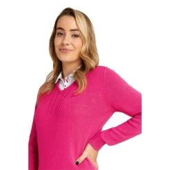Gigi Superwool V-Neck Sweater Cerise 10 Gigi Superwool V-Neck Sweater Cerise -Women's Golf Fashion - Green Lamb P AG21896GREENLAMBSWEATERCERISELADIES 4 L