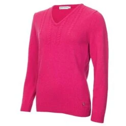 Gigi Superwool V-Neck Sweater Cerise