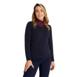 Ladies Gigi Superwool V-Neck Sweater Navy -Women's Golf Fashion - Green Lamb P AG21896GREENLAMBSWEATERNAVYLADIES 2 L